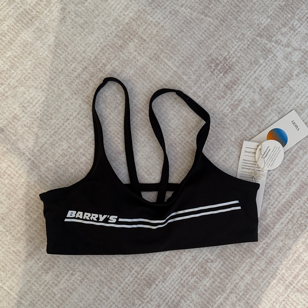 Vuori Black Sports Bra With White Accents
